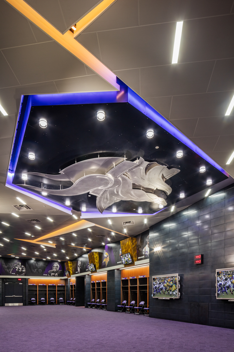 Viking Locker Room Sign And Logo On The U.S. Bank Stadium