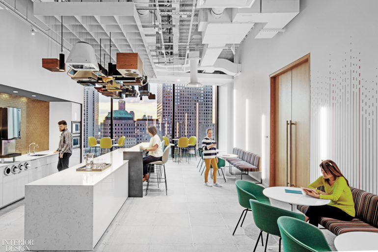 The cafe at WPP New York features a custom media installation 