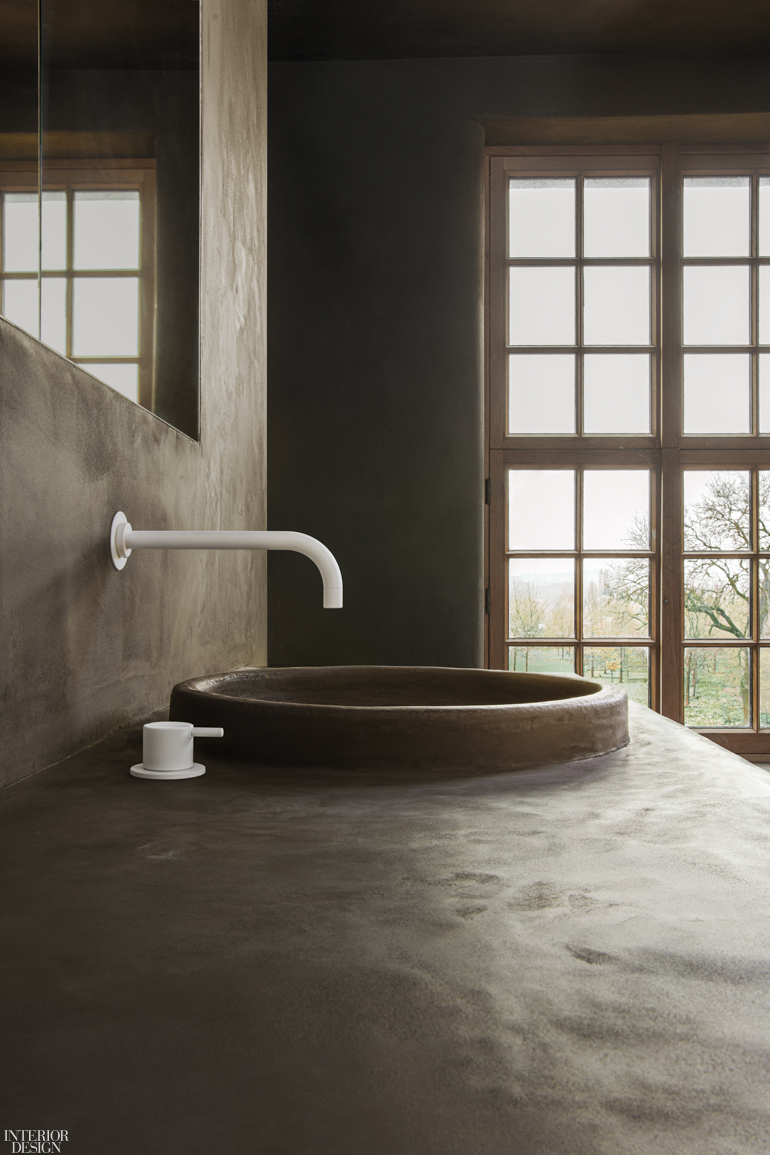 Vola finish creates an earthy natural surface for this counter and circular sink