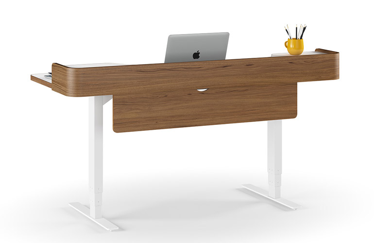 sit stand desk with modesty panel