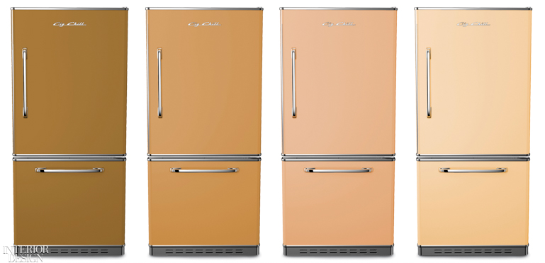 4 refrigerators in an array of nude tones